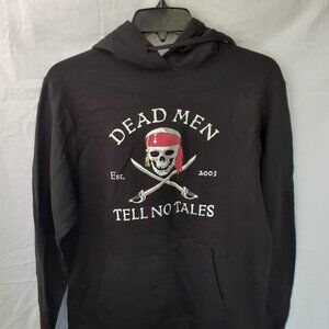 New Small Dead Men Tell No Tales Crossbones Black Pullover Hoodie